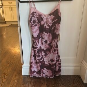 Floral Pink and Purple Slip Dress